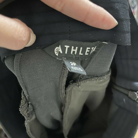 ATHLETA pointe knit charcoal black slim leggings with zip pocket petite 2 - Picture 4 of 7